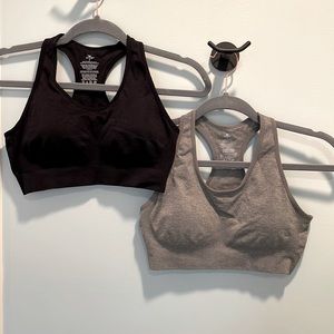 Crane Sports Bra - 2 Pack - Black & Gray - Size M